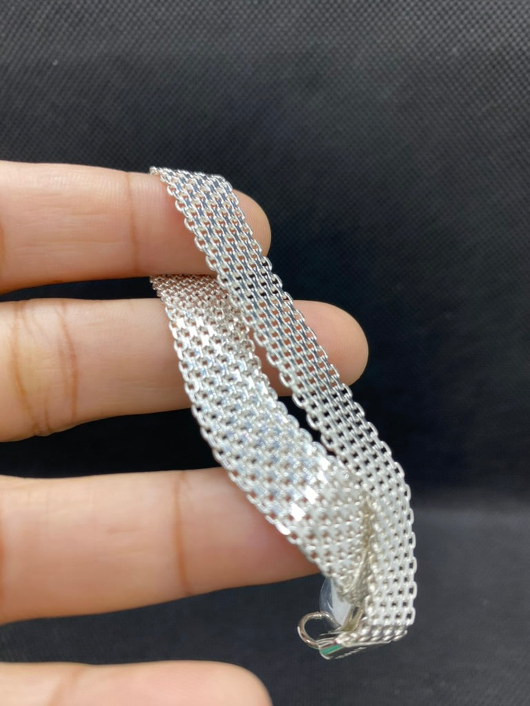 925 Silver Mesh Link Bracelet