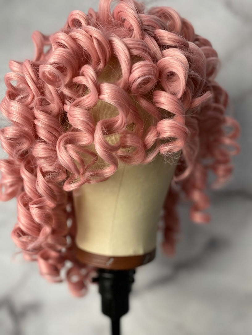 Curly Wig with Bangs Fluffy Curls Synthetic Hair Wigs Loose Curly Costume Cosplay Half Wigs Kinky curly wig Short Afro curly wigs