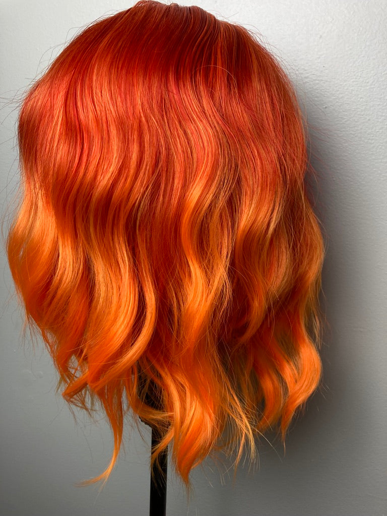 Orange Wavy Curly Full Hair Wig