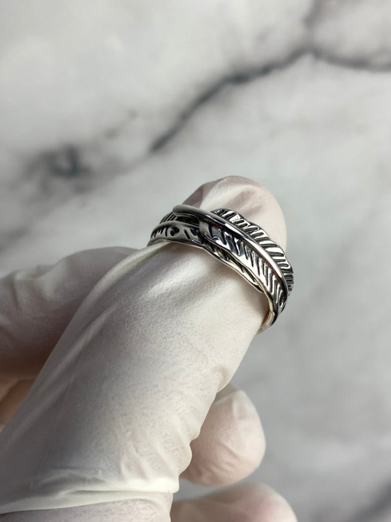 Feather Vintage Adjustable Ring for Women Men
