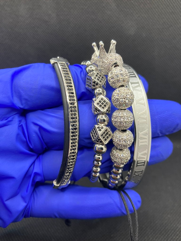 Stainless Steel Crown Bracelets for Men