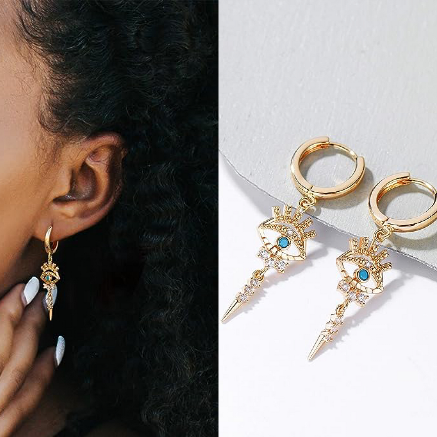Gold Cuff Earrings Huggie Earrings for Women