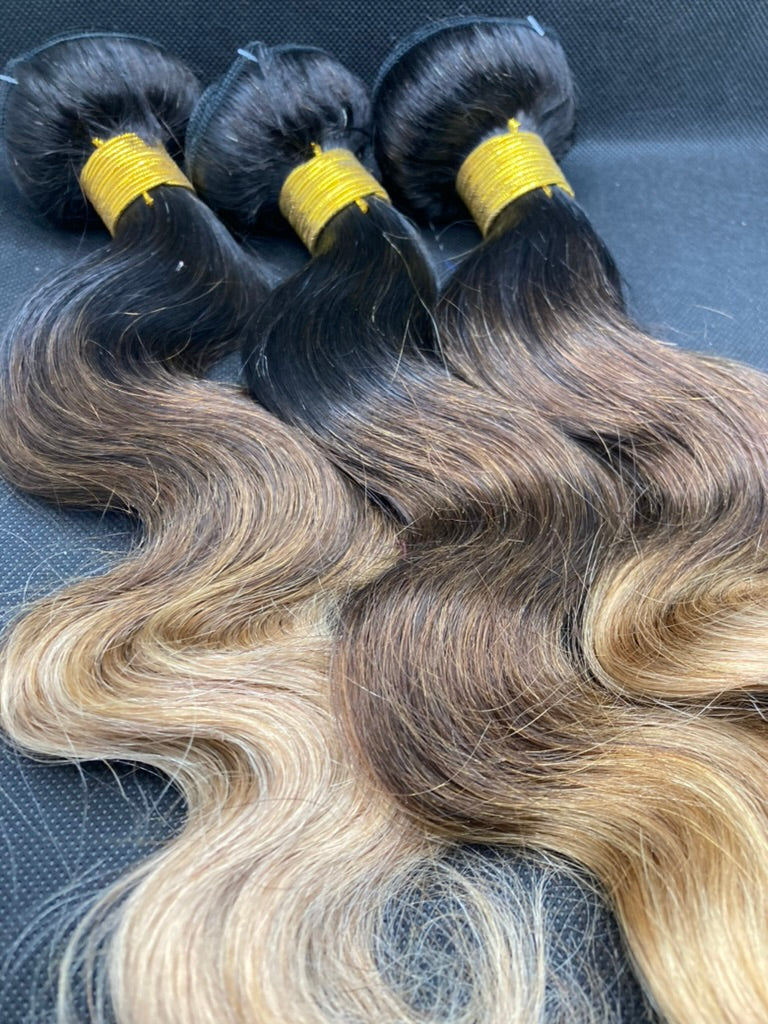 Ombre Bundles and Closure,10A Brazilian Bundles with Closure Virgin Remy Hair Bundles