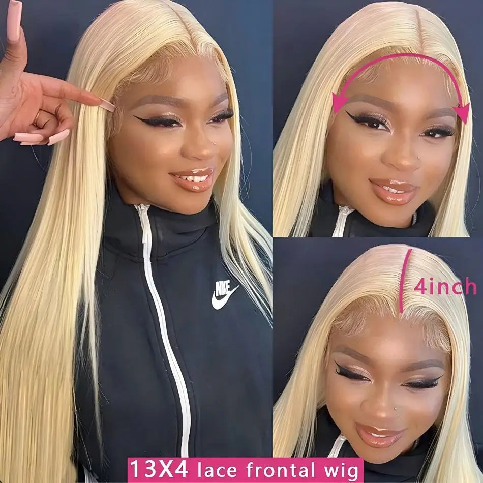 250 Density 613 Blonde Straight Lace Front Wig – Brazilian Human Hair HD Lace