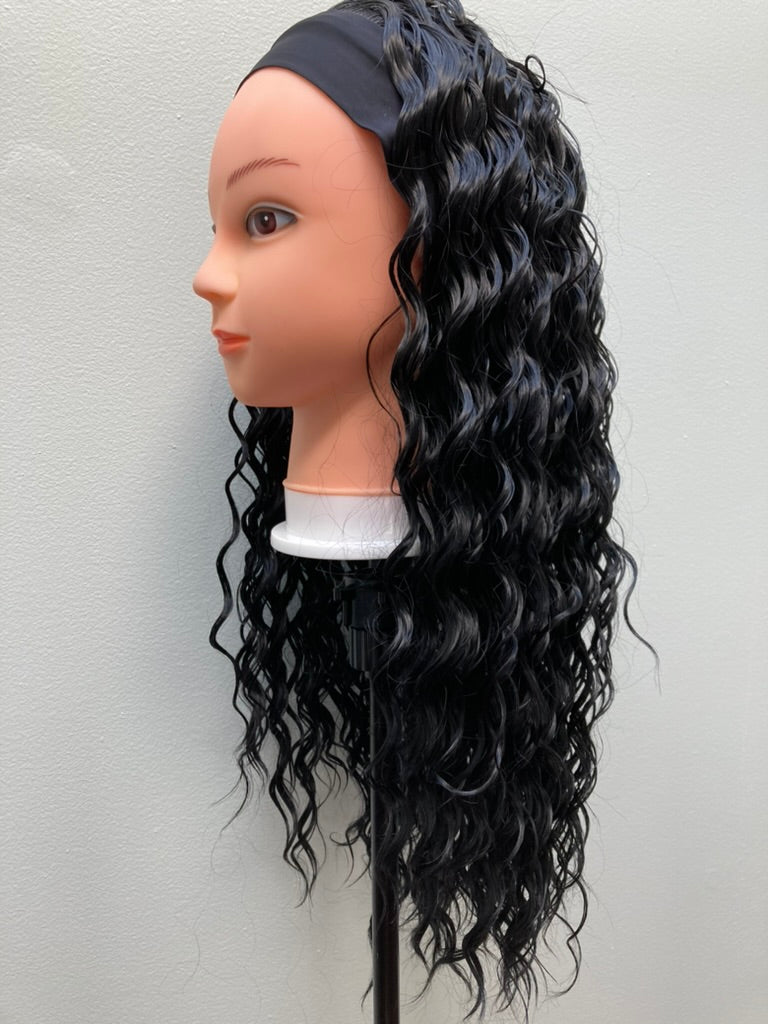 Black headband wig