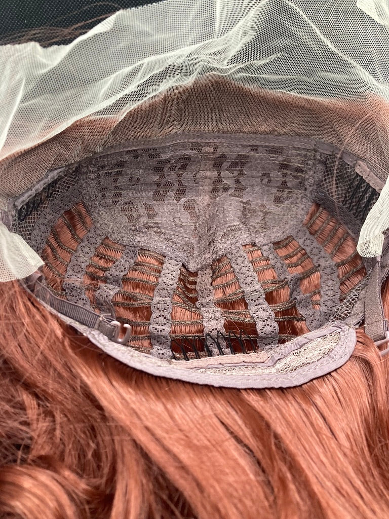 Short Bob Auburn Copper Wavy Lace Front Wig