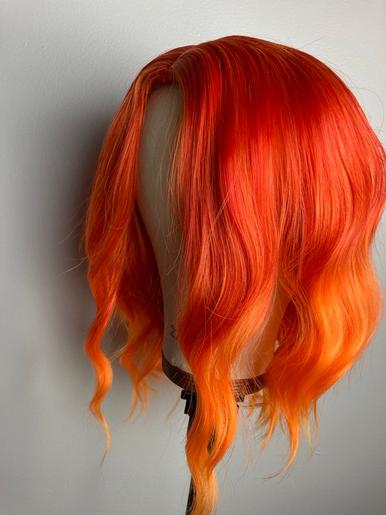 Orange Wavy Curly Full Hair Wig