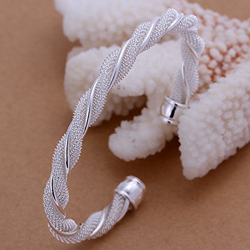 Cable Wire Twisted Cuff Bangle Bracelets 