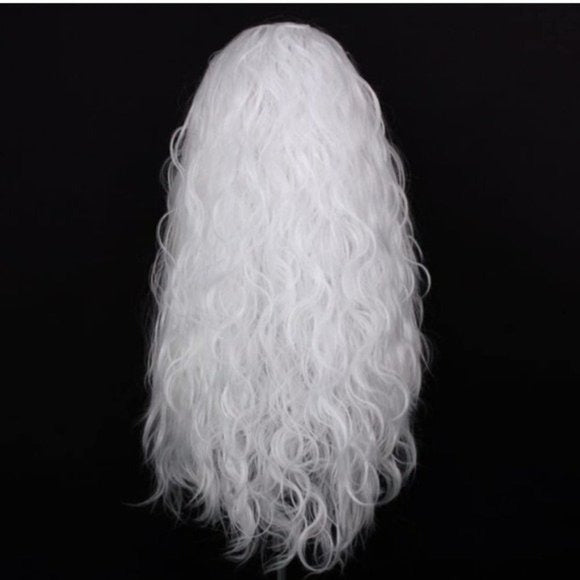 White Curly Lace Front Wig