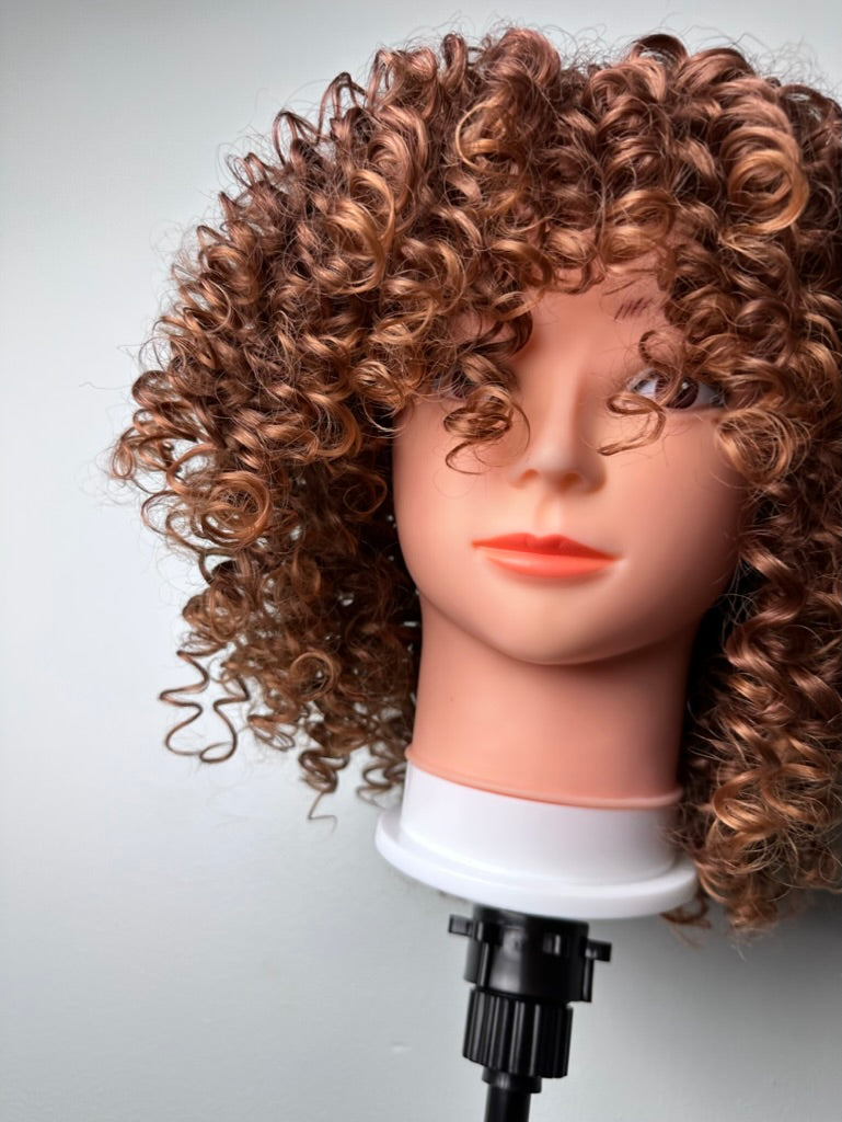 Light Brown Short Bob Curly Afro Wig for Black Women