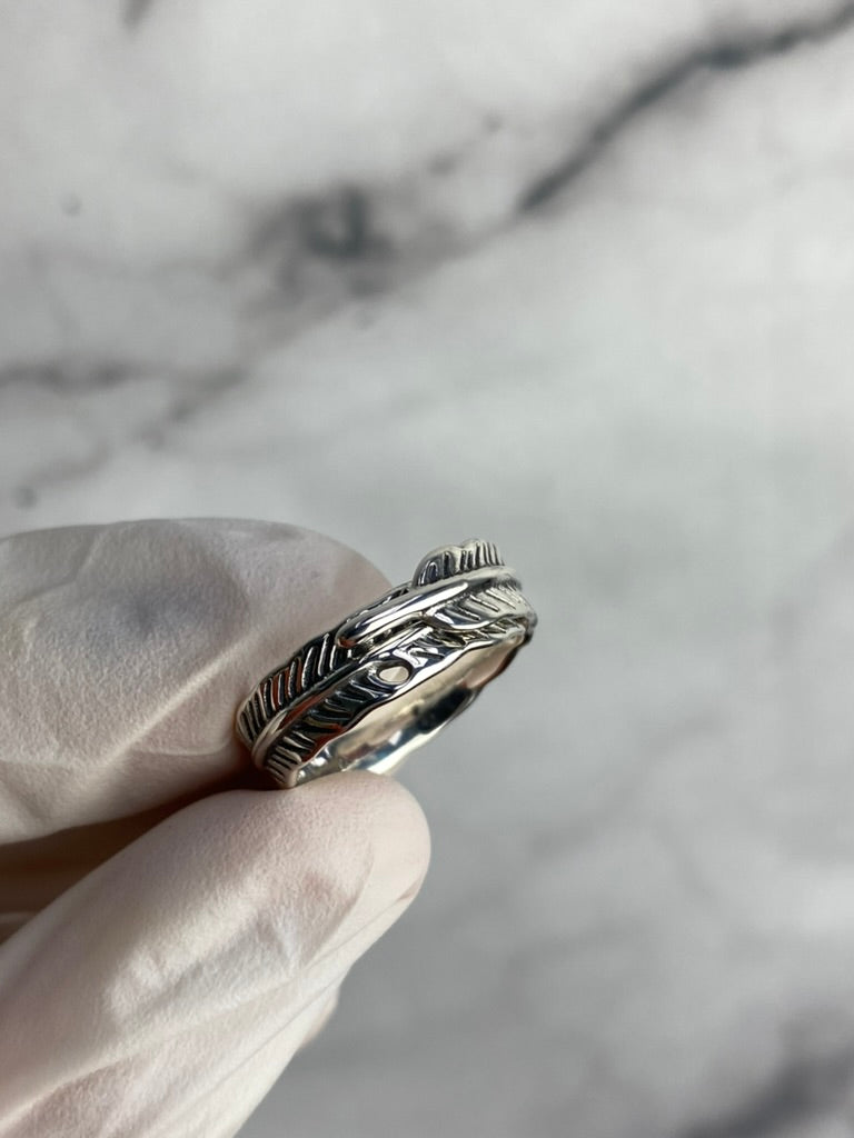Feather Vintage Adjustable Ring for Women Men