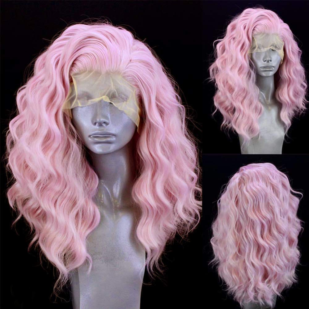 Pink Short Shoulder Length Lace Front Wig