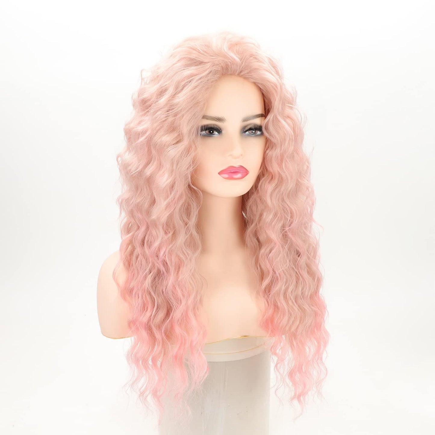 Long Blonde Wavy Curly Wig