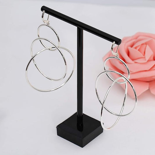 3 Serial Circle Dangle Earrings