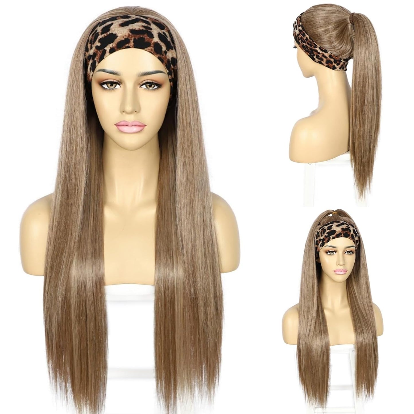 Headband Wig for Women-Straight Synthetic