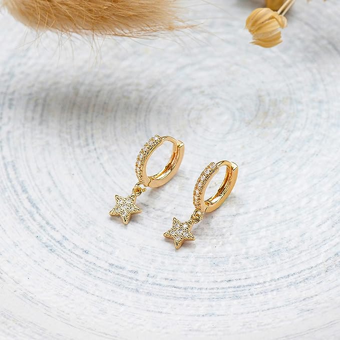 Gold Cuff Earrings Huggie Earrings for Women