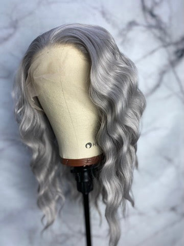 Silver Short Bob Lace Front Wig