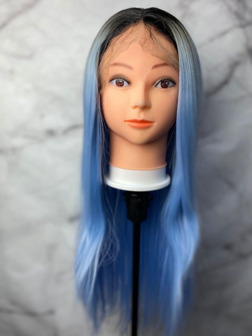 Black Root -Blue Lace Front Wig