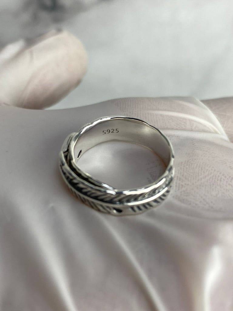 Feather Vintage Adjustable Ring for Women Men