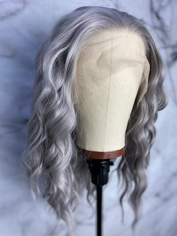 Silver Short Bob Lace Front Wig