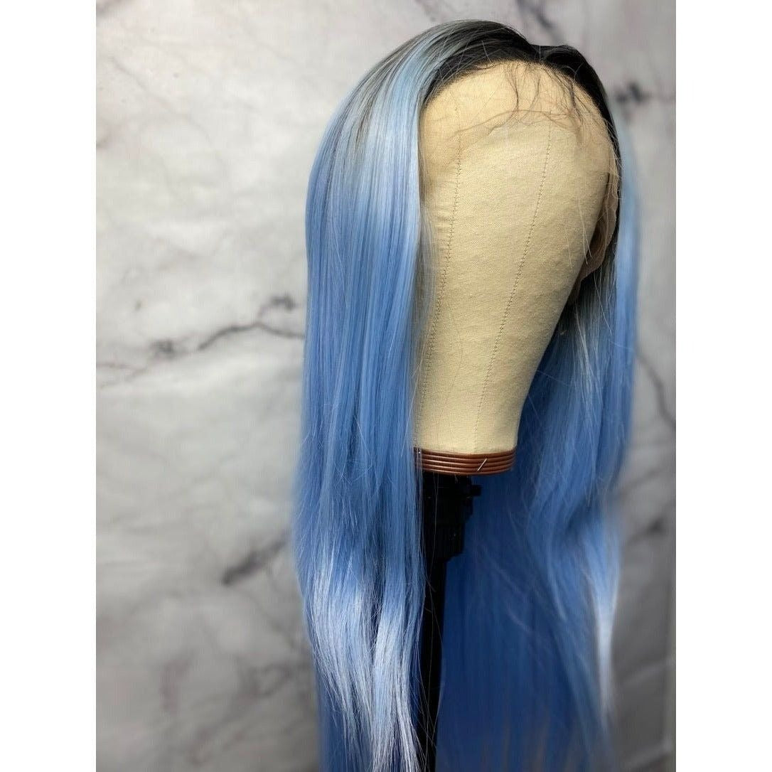 Cosplay Wig,Costume Wig,Light Blue Wig,Icy Blue Wig,Wigs for Women,Blue Lace Front Wig