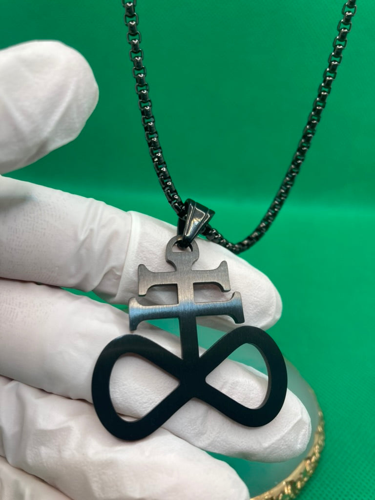 Leviathan Cross Necklace | Gold-Plated Satanic Brimstone Pendant
