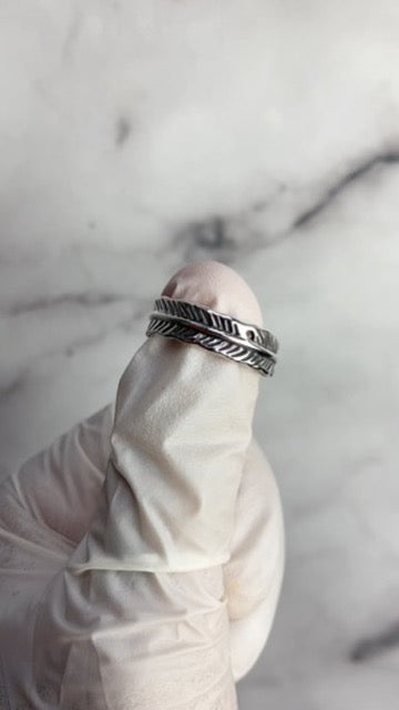 Feather Vintage Adjustable Ring for Women Men