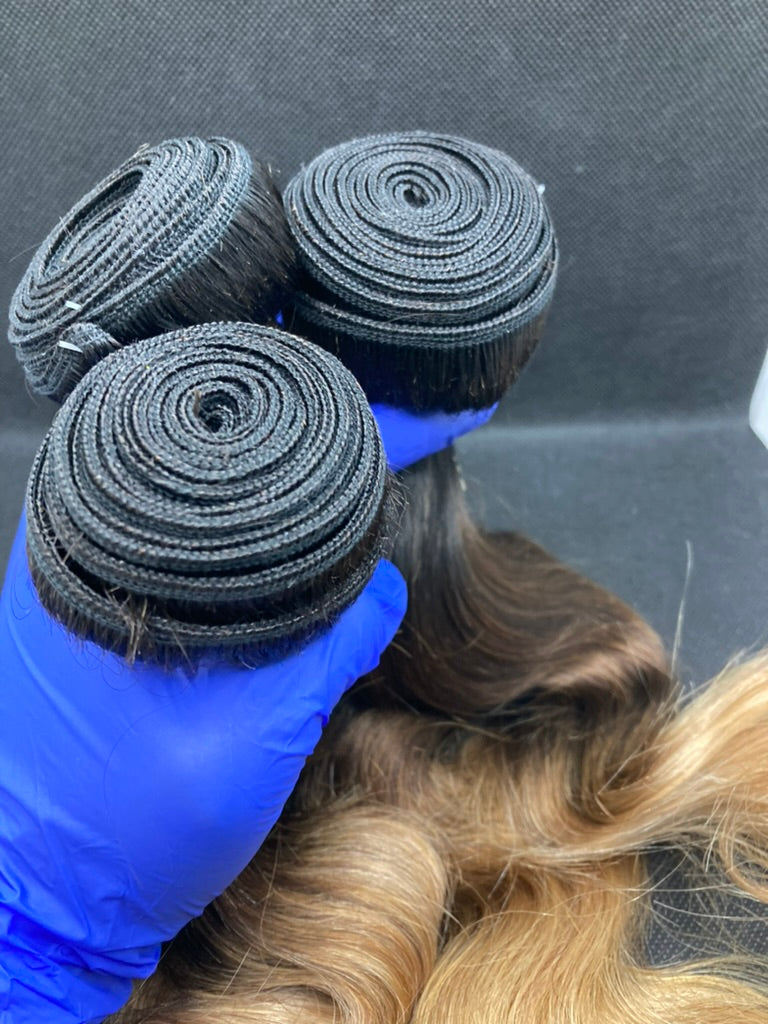 1B/4/27 Remy Ombre Human Bundles With HD Lace Frontal Closure Ombre Colored Brazilian Body Wave Hair Weave Bundles With Closure