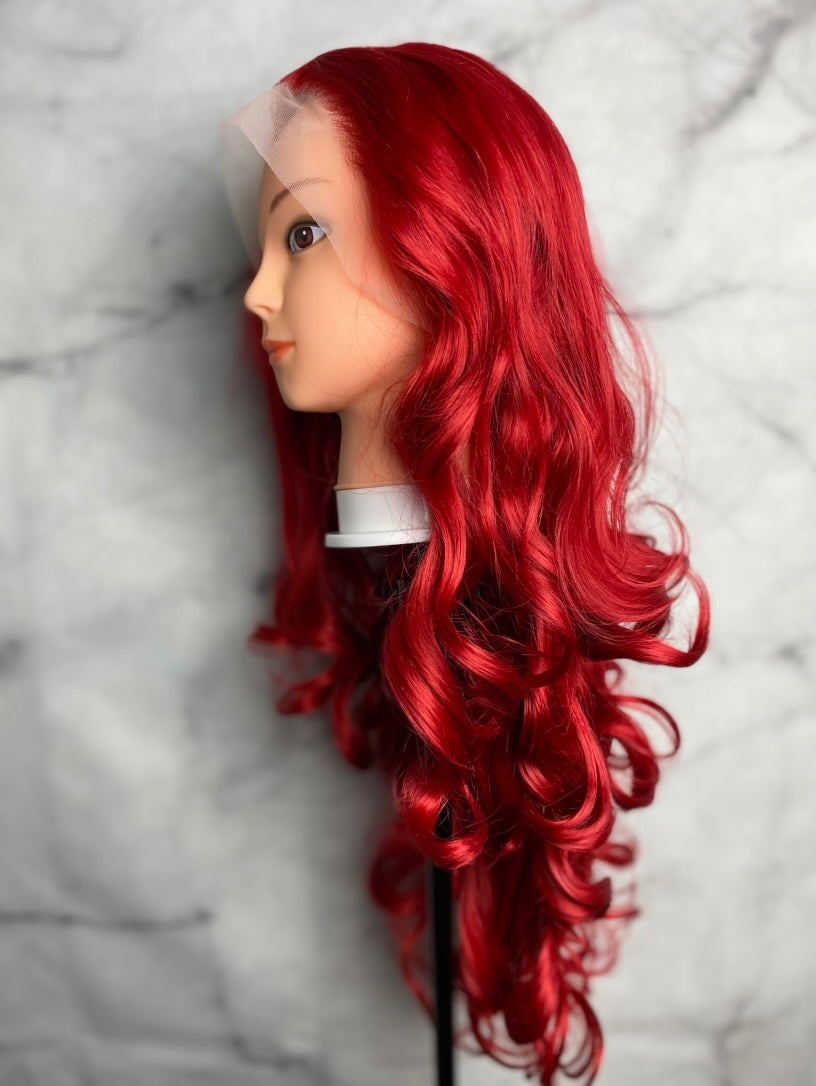 Red Curly Lace Front Wigs