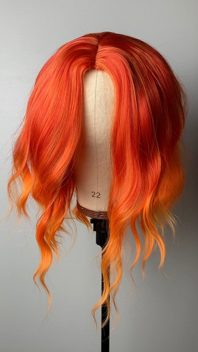 Orange Wavy Curly Full Hair Wig