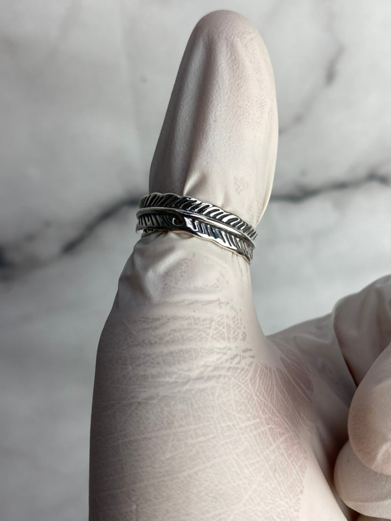 Feather Vintage Adjustable Ring for Women Men