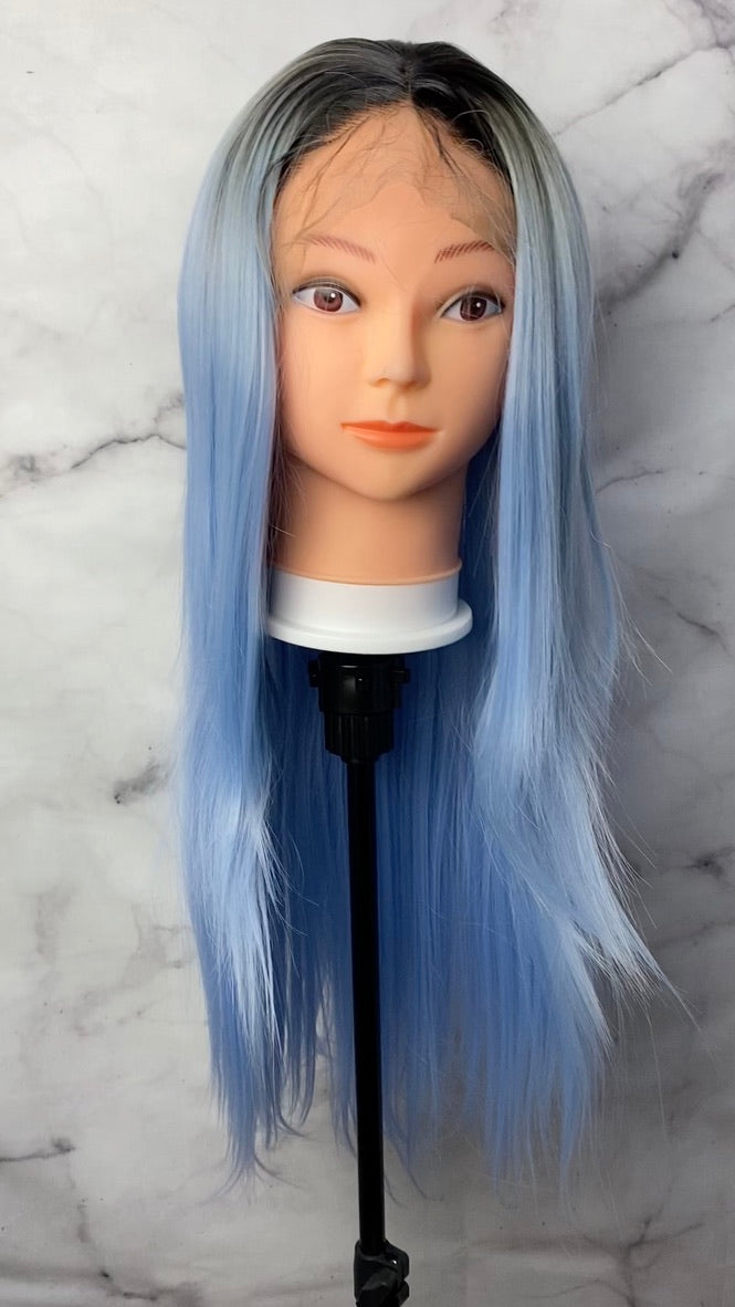 Black Root -Blue Lace Front Wig