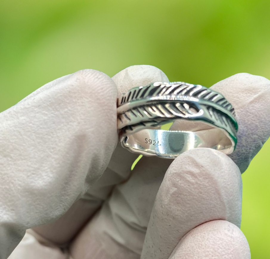 Feather Vintage Ring Unisex Jewelry