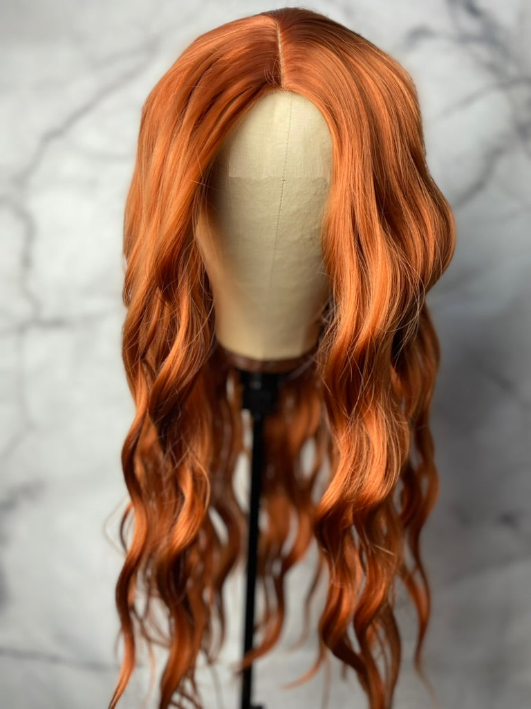 Ginger Orange Loose Wave Curly Non Lace Wigs