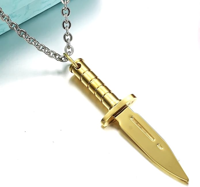 Knife Dagger Chain Pendant Necklace