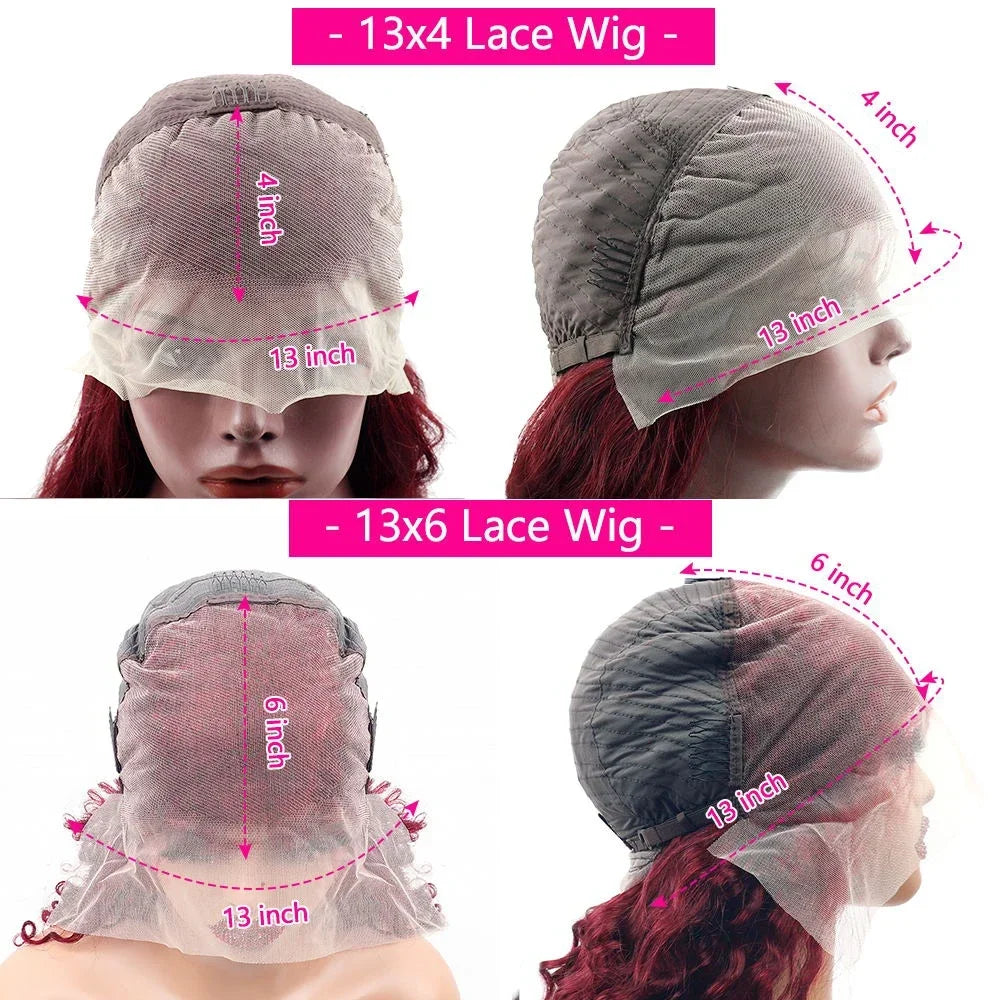 Burgundy 13x4 & 13x6 HD Lace Frontal Human Hair Wig