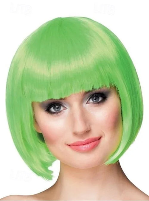 Short Bob Wig with Bangs – Synthetic