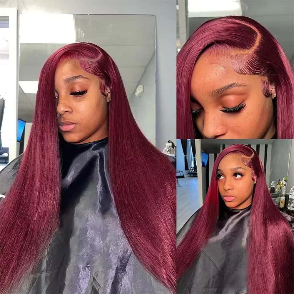Burgundy 13x4 & 13x6 HD Lace Frontal Human Hair Wig