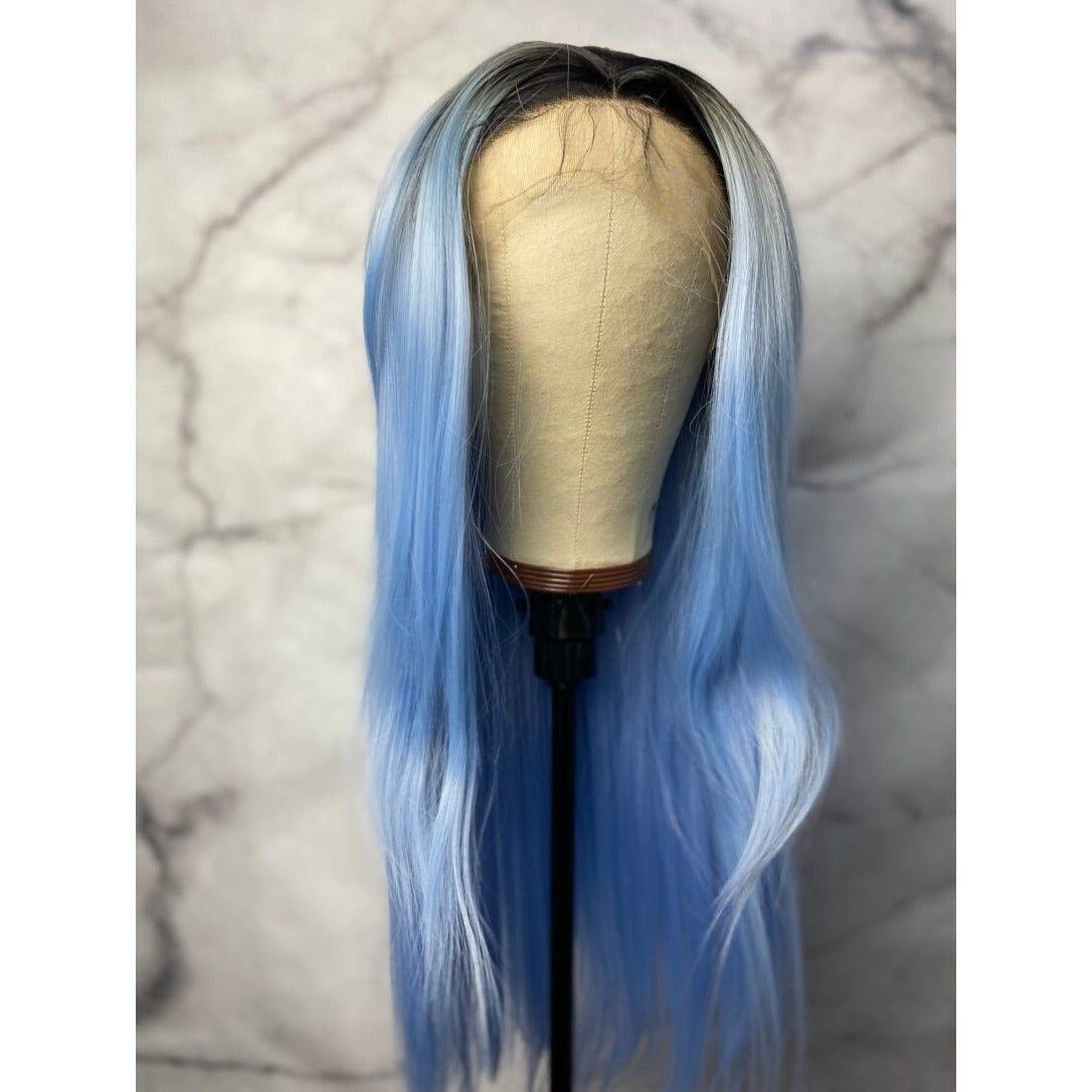 Blue and Black Lace Front Wig,Lace Front Wig