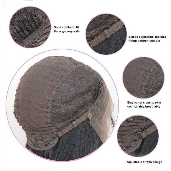 Dark Brown Wig,Straight Wigs,Long Hair Wigs For Women,Costume Lace Front Wig,Dark Auburn Wig,Brown Wig,Straight Hair Wig,Chemo Hair Wig