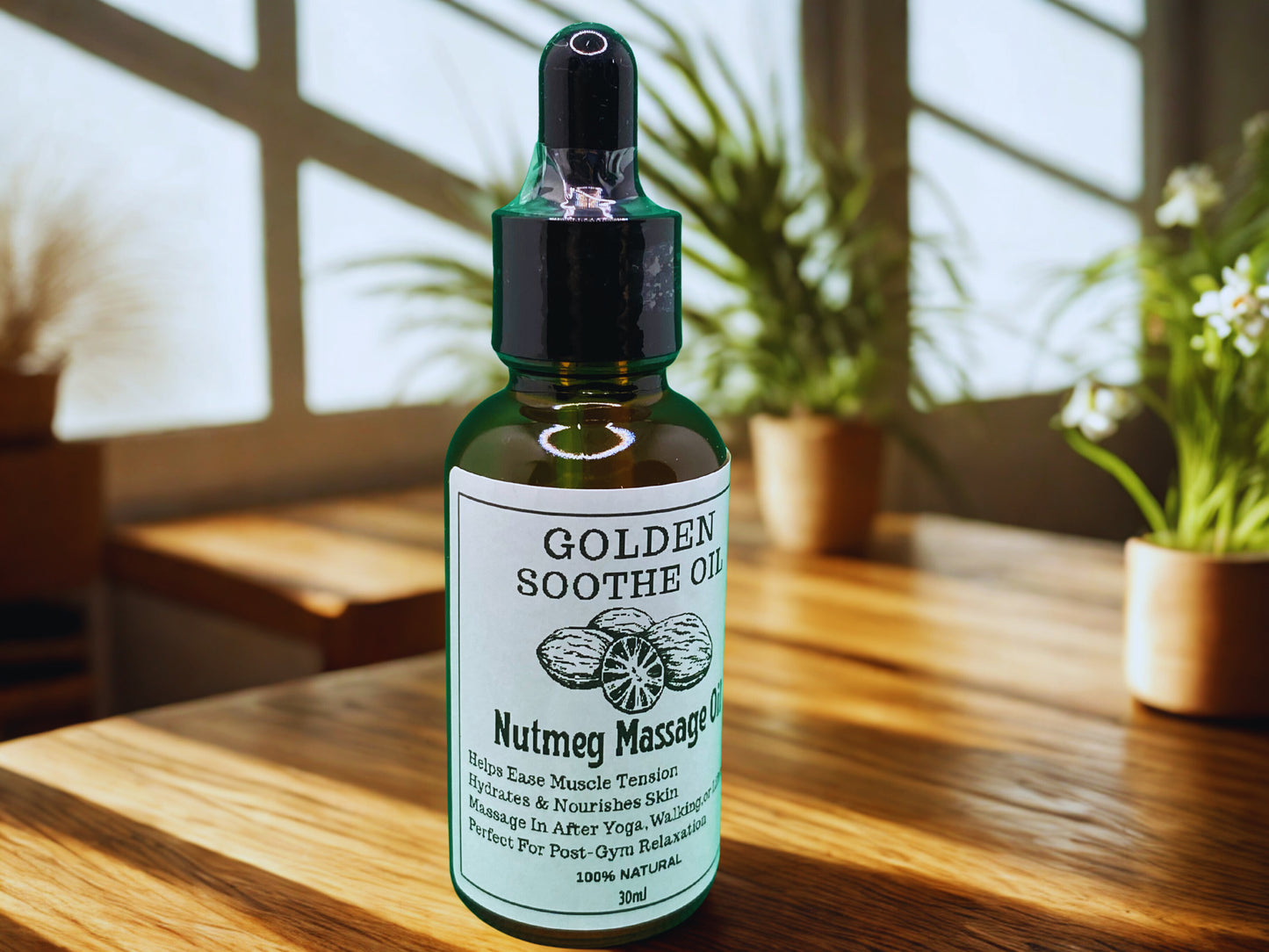 Golden Soothe Oil – 100% Natural Nutmeg Massage Oil