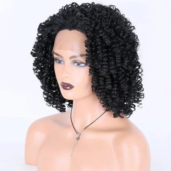 13×4 Short Kinky Synthetic Lace Front Wigs