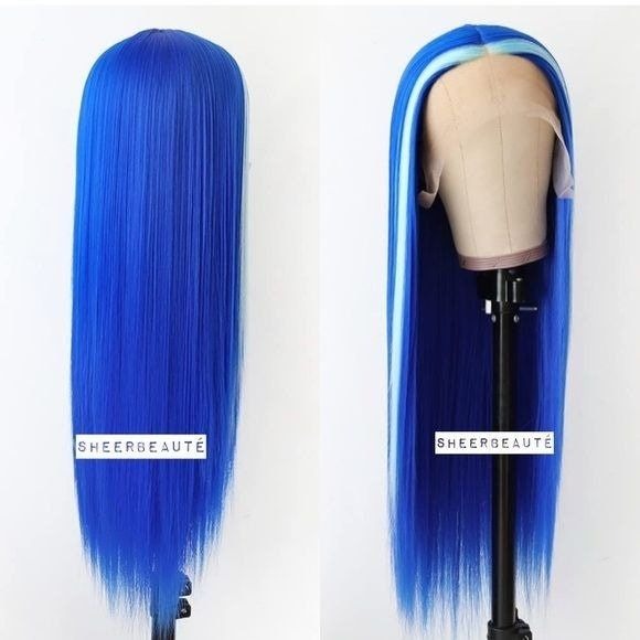 Highlight Blue Wig,Baby Blue Hair Wig,Mermaid Blue Wig