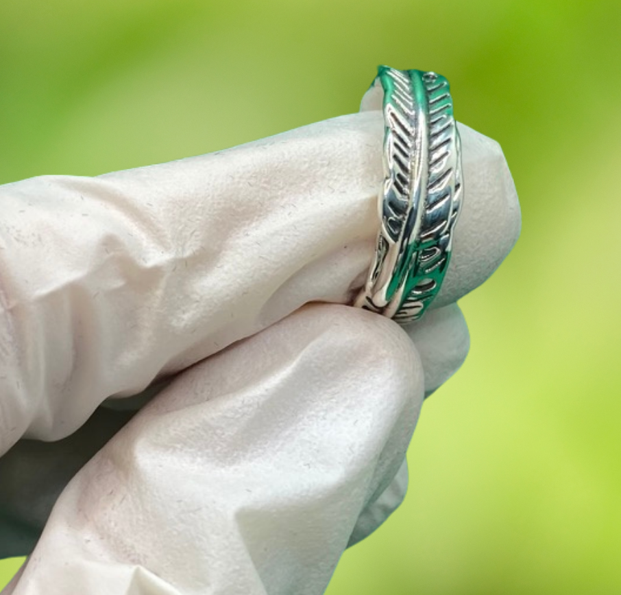 Feather Vintage Ring Unisex Jewelry