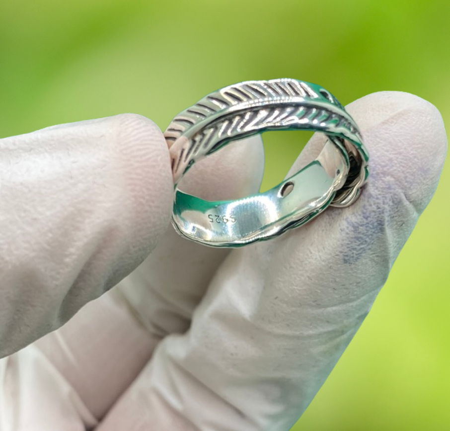 Feather Vintage Ring Unisex Jewelry