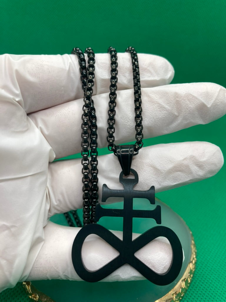 Leviathan Cross Necklace | Gold-Plated Satanic Pendant