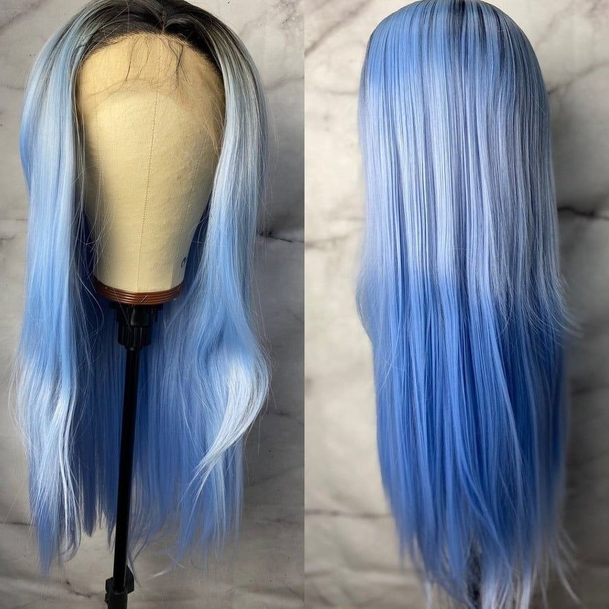 Cosplay Wig,Costume Wig,Light Blue Wig,Icy Blue Wig,Wigs for Women,Blue Lace Front Wig
