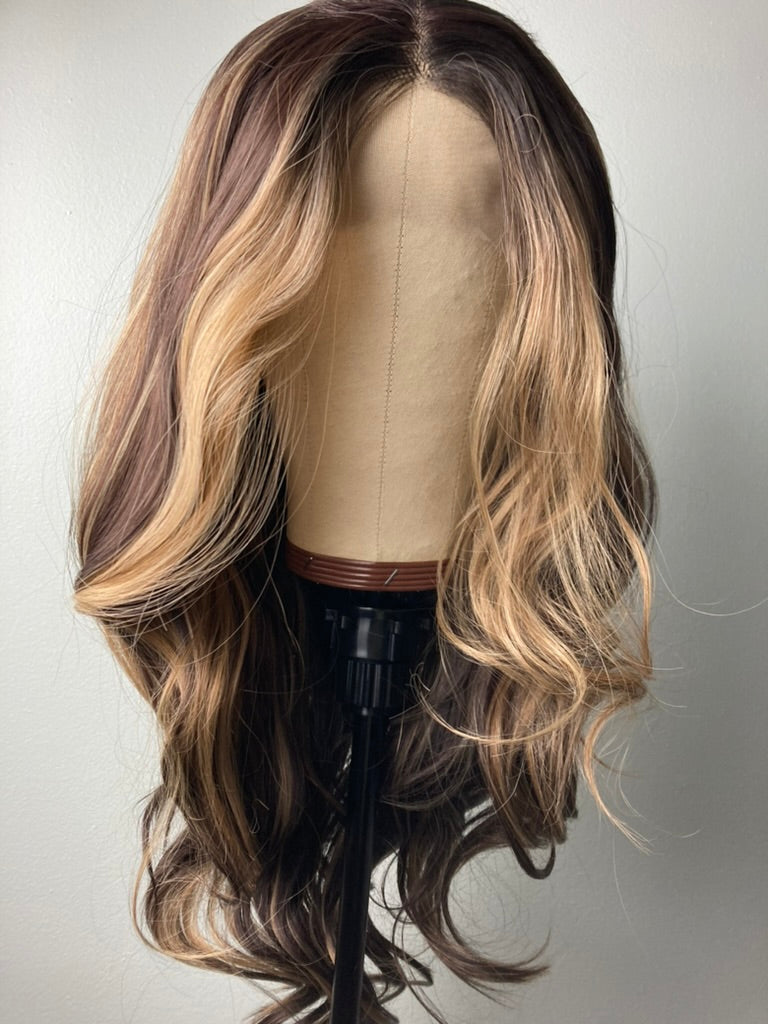 Black with Highlight Lace Front Wig