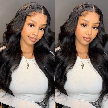 28inch Long Honey Blonde Body Wave Human Hair Lace Front Wigs
