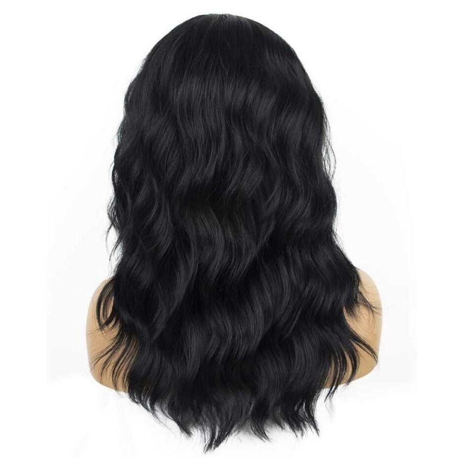 Bob Black and Neon Green Curly Wavy Wig